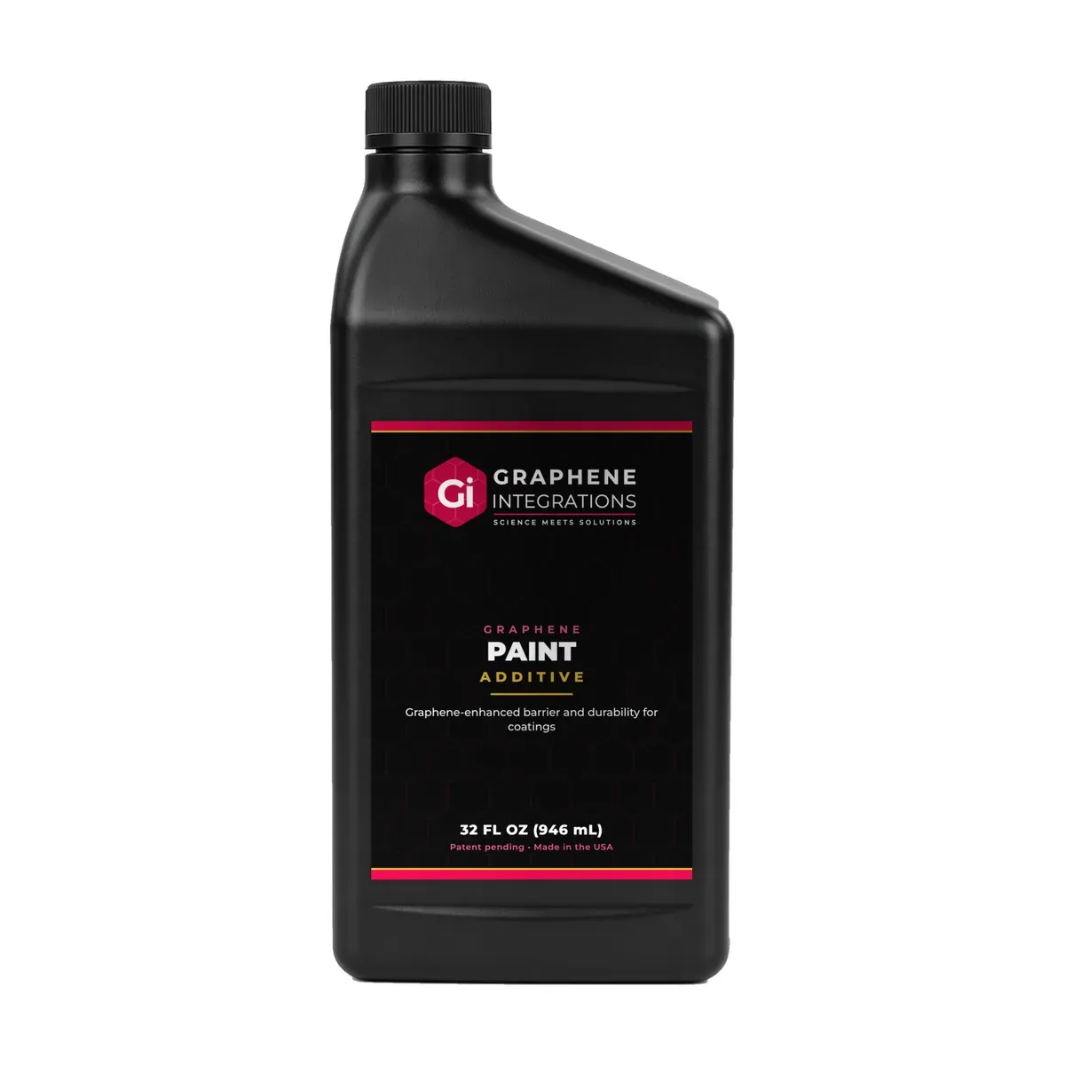 Graphene Paint Additive container with back label and SKU barcode