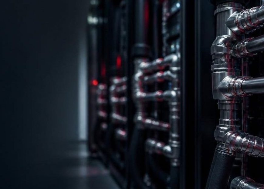 Liquid cooling lines in a data center